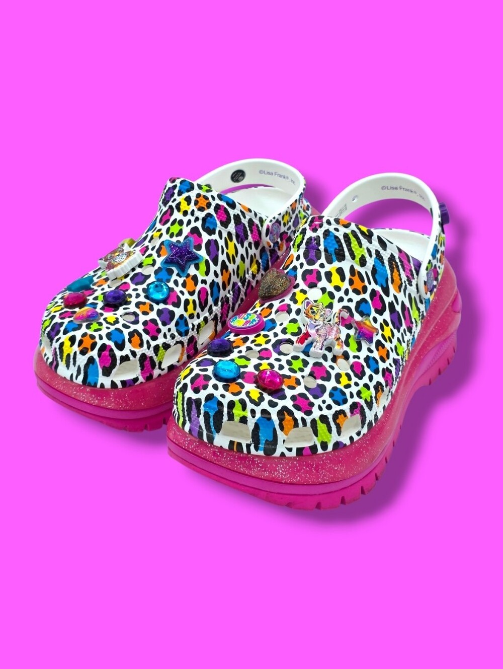 Crocs x Lisa Frank Classic Mega Crush Clog w/ Jibbitz Women's Size 10 Men's Sz 8